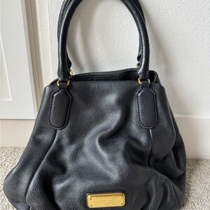 Marc Jacobs Black Shoulder Bag with Gold Accents